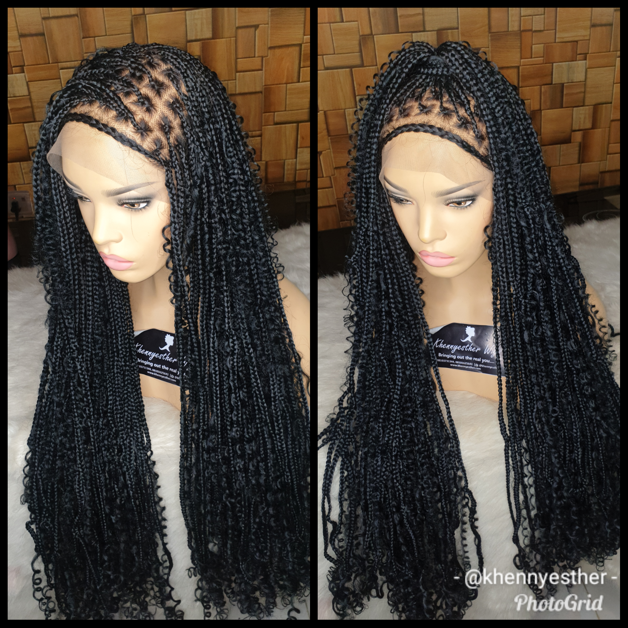Human Hair Knotless Full Lace Braided Wig, Braided Wigs for Black