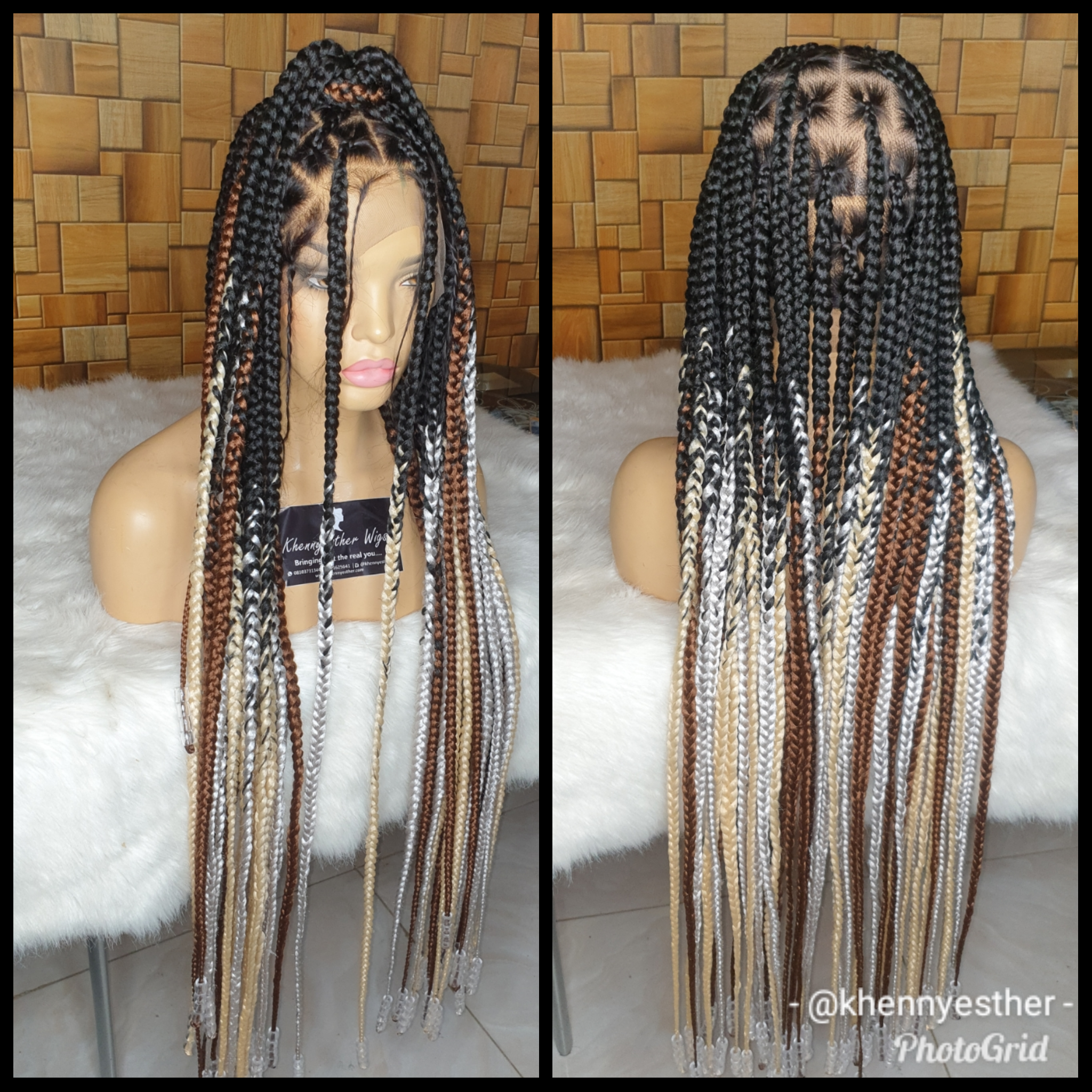 Full Lace Wig Katty Knotless Multi Colour Box Braid – KhennyEsther Wigs