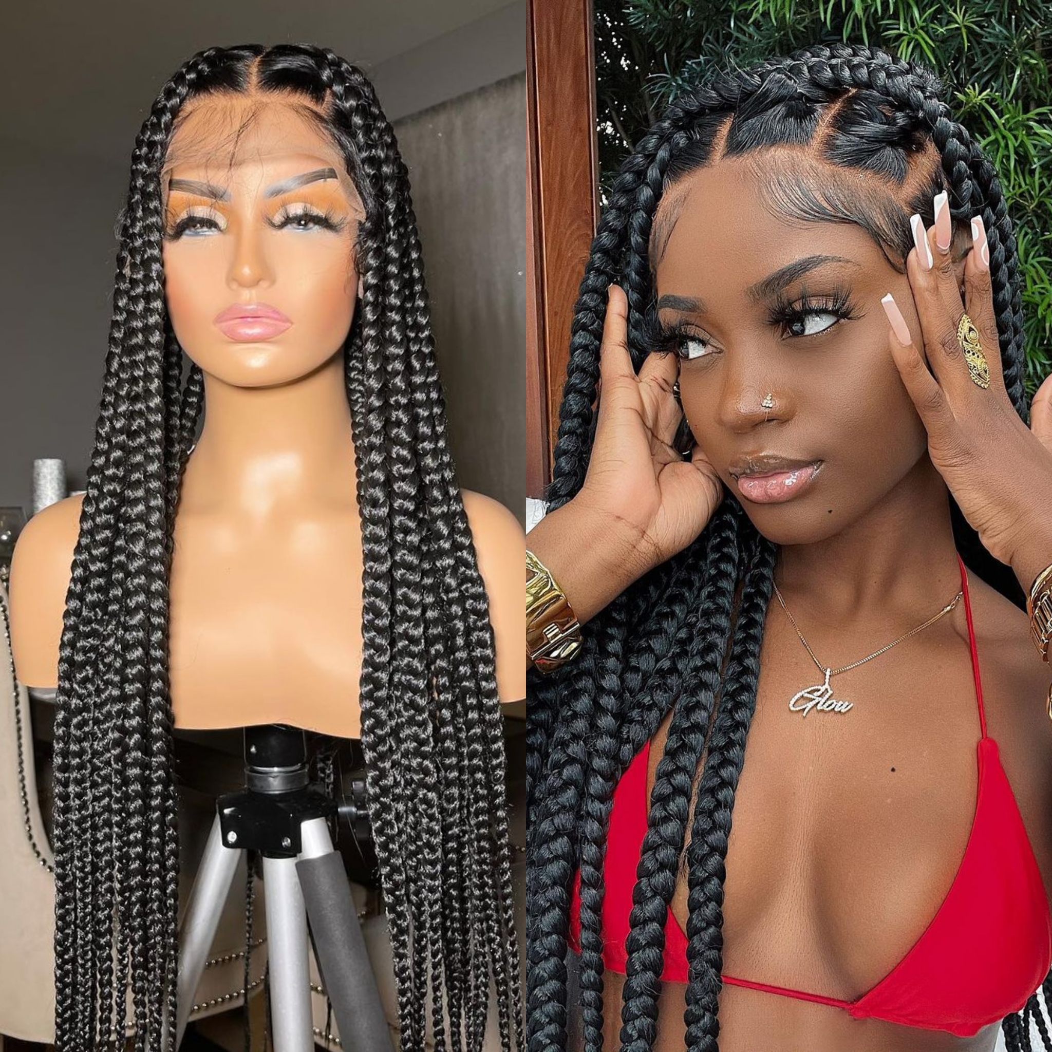 Knotless Full Lace Braided Wig  Full Lace knotless Braided Wigs