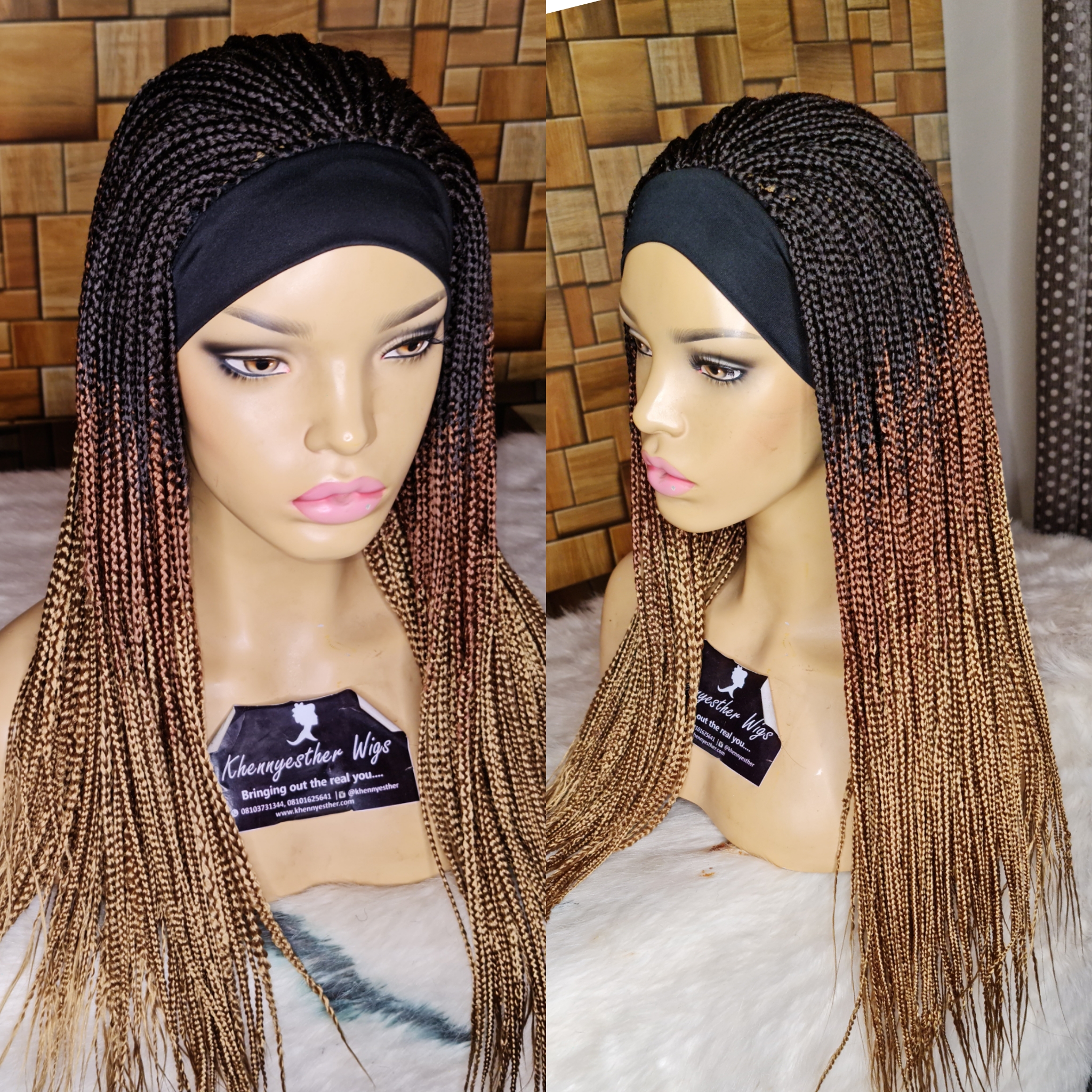 Braided Headband Wigs Afro Hair Band for Black Women Box Hand