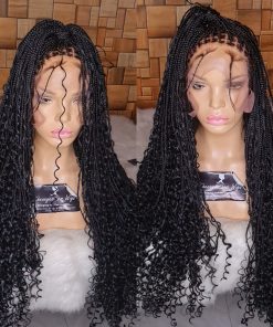 Full Lace Wig Side Part Boho Micro Knotless Braid – KhennyEsther Wigs