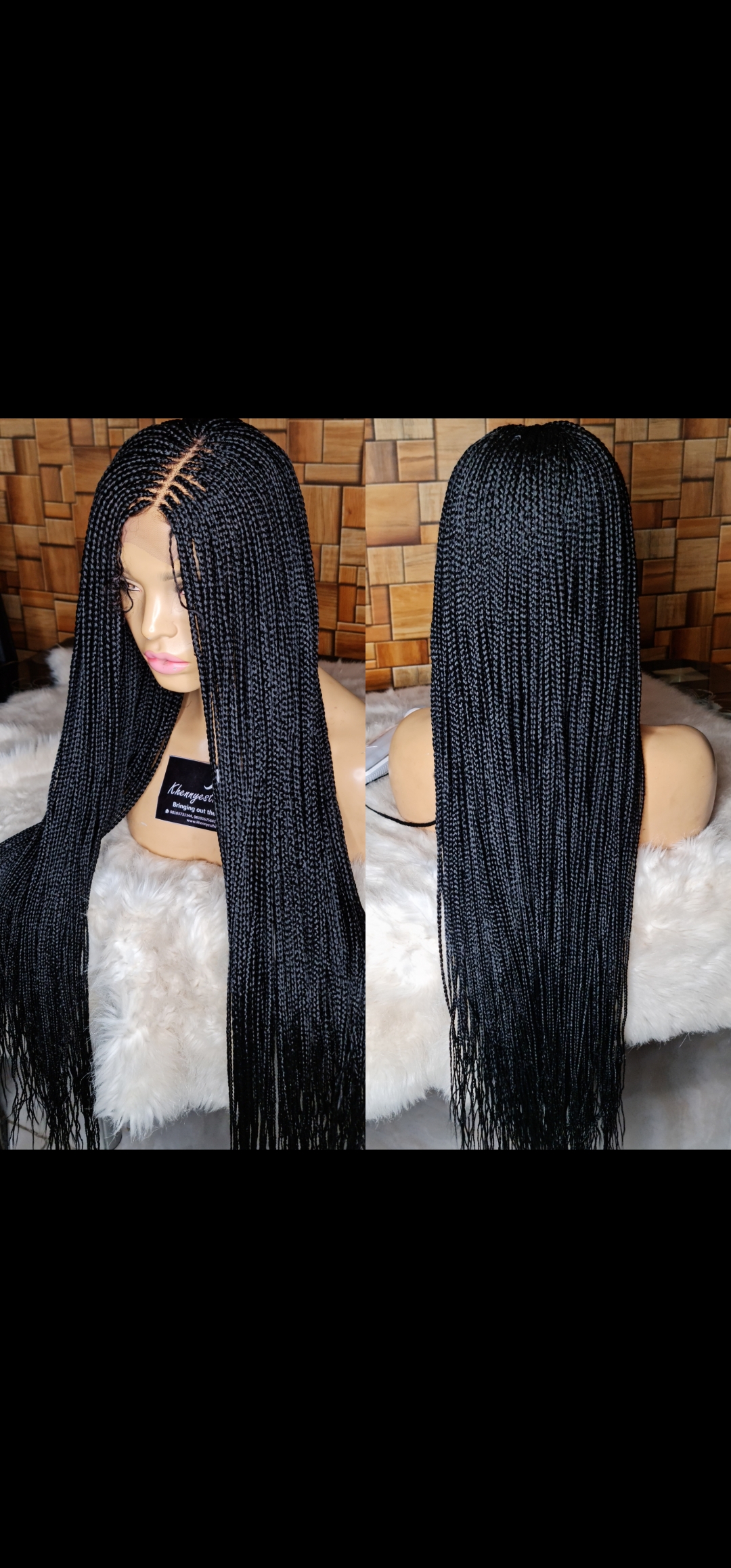 Lace Closure Side Part Box Braid Khennyesther Wigs